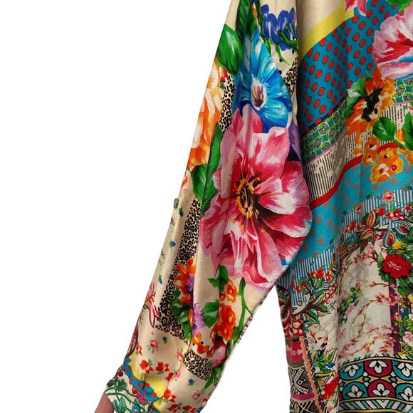 Johnny Was Colorful Floral Pattern Blouse - Picture 2 of 6